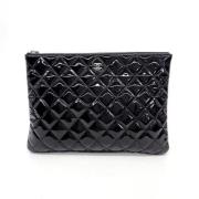 Pre-owned Leather clutches Chanel Vintage , Black , Dames