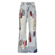 Lichtblauwe Katoenen Jeans Vintage Stijl Who Decides War , Blue , Here...