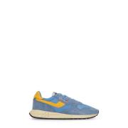 Blauwe Suède Stoffen Sneakers Ronde Neus Autry , Blue , Heren