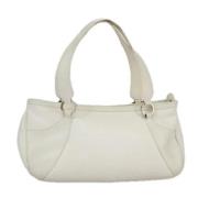 Pre-owned Leather handbags Bvlgari Vintage , White , Dames