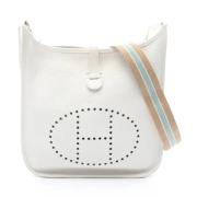 Pre-owned Leather shoulder-bags Hermès Vintage , White , Dames