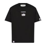 T-shirt met patches Iceberg , Black , Heren