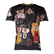 Zwarte Katoenen Crew Neck T-shirt Dolce & Gabbana , Black , Heren