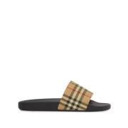 Grijze Open Teen Instap Sandalen Burberry , Multicolor , Heren