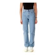 Hoge Taille Straight Fit Denim Broek Carhartt Wip , Blue , Dames