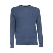 Crew Neck Wool Polo Shirt Polo Ralph Lauren , Blue , Heren