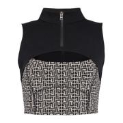 Sleeveless Tops Balmain , Black , Dames