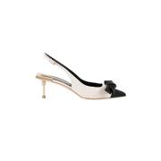 Strik Slingback Schoen met Gros-grain Neus Elisabetta Franchi , White ...