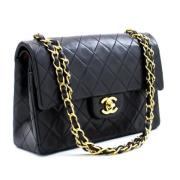 Pre-owned Leather chanel-bags Chanel Vintage , Black , Dames