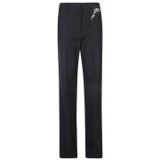 Blauwe Wollen Broek Elegant Chic Broche Prada , Blue , Dames