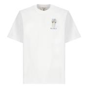 Witte Katoenen T-shirt met Kraag Casablanca , White , Heren