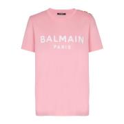 T-shirt met Parijs print Balmain , Pink , Dames