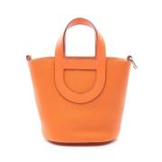 Pre-owned Leather handbags Hermès Vintage , Orange , Dames