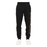 Sportieve Zwarte Fleece Broek Emporio Armani EA7 , Black , Heren