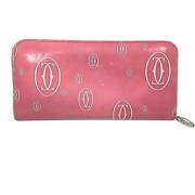 Pre-owned Leather wallets Cartier Vintage , Pink , Dames