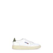 Witte Leren Sneakers met Logodetails Autry , White , Heren