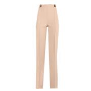 Wijde Pijp Polyester Broek Elisabetta Franchi , Beige , Dames