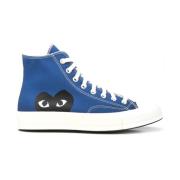 Blauwe Hart Sneakers Hoge Top Katoen Comme des Garçons Play , Blue , H...