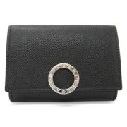 Pre-owned Leather wallets Bvlgari Vintage , Black , Dames