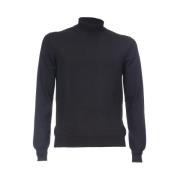 Slim Fit Wol Half-Zip Trui Gran Sasso , Black , Heren