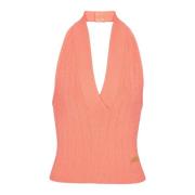 Gebreide top met blote rug Balmain , Pink , Dames