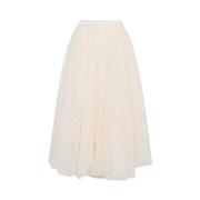 Glitter Tule Maxi Rok Loveshackfancy , Beige , Dames