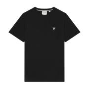 Katoenen Crewneck T-Shirt Lyle & Scott , Black , Heren