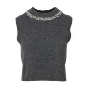 Trui met strass-applicaties van wolmix Semicouture , Gray , Dames