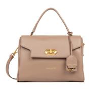 Grace Flap Handtas met Klem Lancaster , Beige , Dames