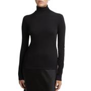 Pima Katoen Turtleneck Top Vince , Black , Dames