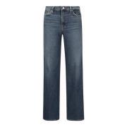 Jeans Straight Pre-owned 7 For All Mankind , Blue , Dames