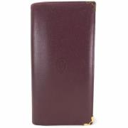 Pre-owned Leather wallets Cartier Vintage , Red , Dames