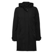 Sportieve Parka met Afneembare Capuchon Cecil , Black , Dames