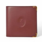 Pre-owned Leather wallets Cartier Vintage , Red , Heren