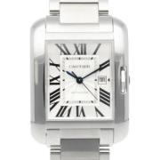 Pre-owned Stainless Steel watches Cartier Vintage , White , Heren