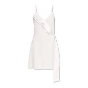 Jurk met satijnen ceintuur Blumarine , White , Dames