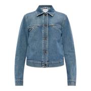 Denim jas met vintage effect Moschino , Blue , Dames