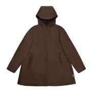 Bruine Waterdichte Hoodie Jas Vrouwen Rains , Brown , Dames