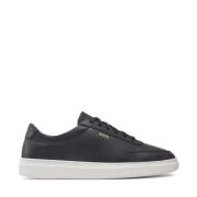 Blauwe Sneakers met Veters en Zijlogo Hugo Boss , Blue , Heren