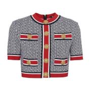 Zwarte Monogram Top Dameskleding Balmain , Multicolor , Dames