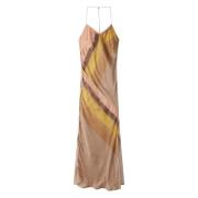 Lange jurk in Tye & Die-stijl Mes Demoiselles , Beige , Dames