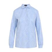 Lichtblauwe Jacquard Overhemd Etro , Blue , Dames