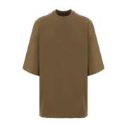 Oversized Katoenen T-shirt in Khaki Rick Owens , Green , Heren