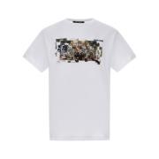 T-shirt met Jaguar en Slangenprint Roberto Cavalli , White , Heren