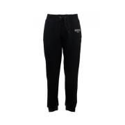 Zwarte Katoenen Geribbelde Taille Joggers Moschino , Black , Heren