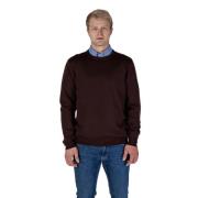 Merino Club Check Elleboog Patches Sweater Aquascutum , Brown , Heren