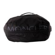 Ripstop Rugzak met Leren Details Moncler , Black , Heren