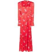 Zijden Bloemenjurk Rood Aw24 Magda Butrym , Red , Dames