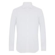 Klassieke witte katoenen overhemd Aw24 Barba , White , Heren