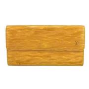 Pre-owned Leather wallets Louis Vuitton Vintage , Yellow , Dames